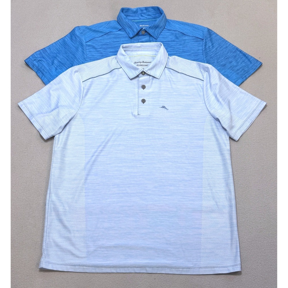 TOMMY BAHAMA IslandZone Polo Mens S Blue Palm Coast Performance Lot of 2